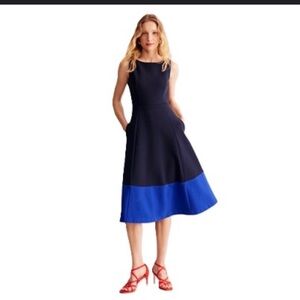 Boden scarlet ottoman ponte midi dress